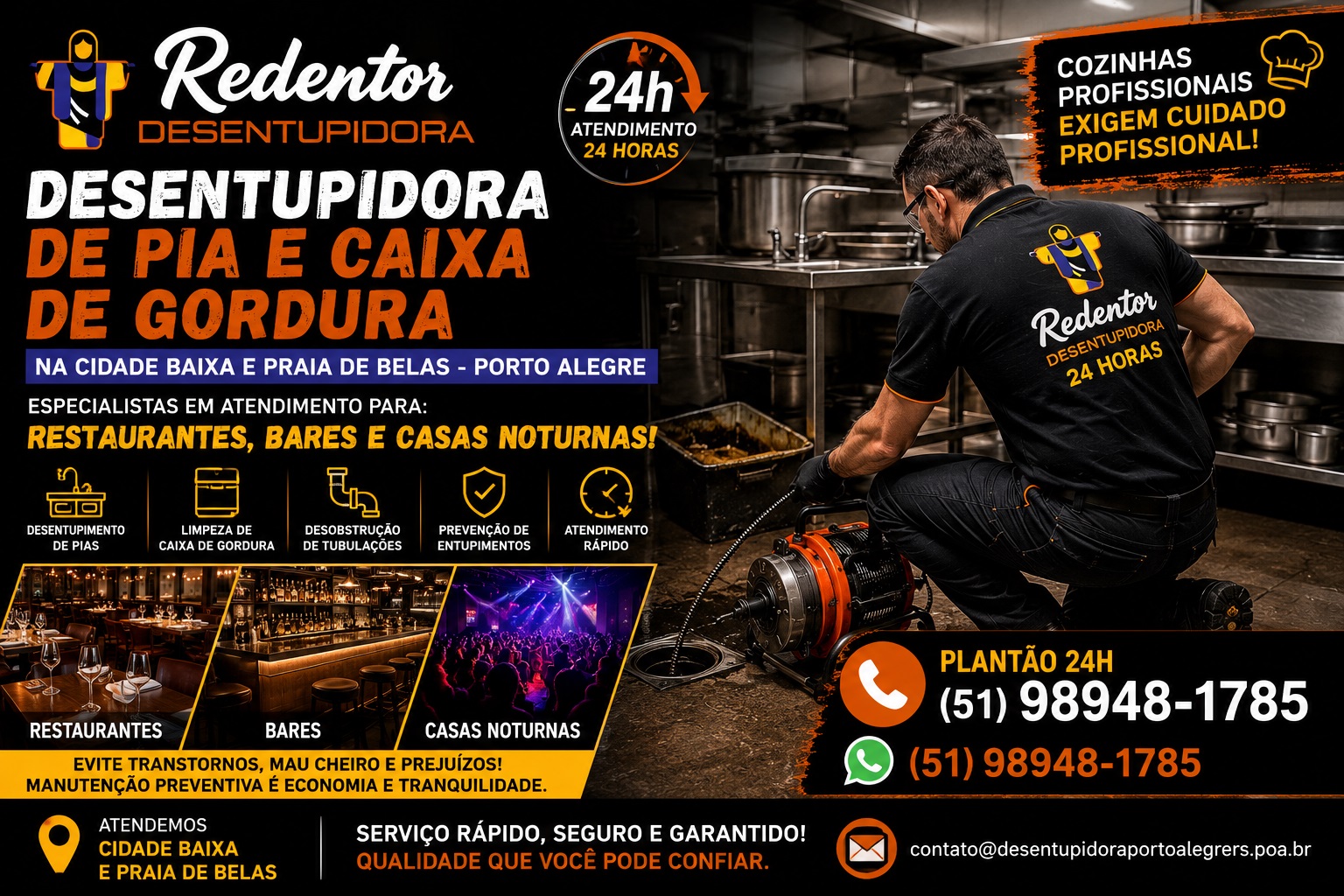 Desentupidora de pia e caixa de gordura na Cidade Baixa e Praia de Belas Porto Alegre com atendimento rápido e profissional.
